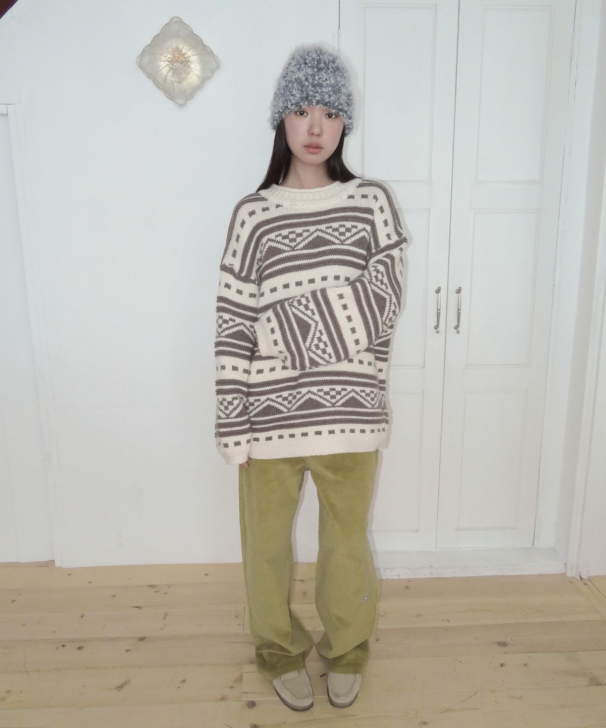펀프롬펀(FUNFROMFUN) Nomad Fair Isle Pullover, Brown