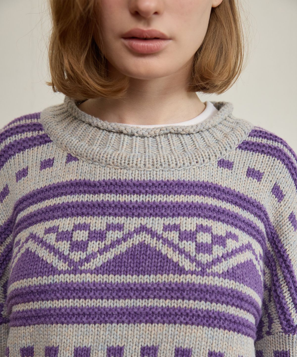펀프롬펀(FUNFROMFUN) Nomad Fair Isle Pullover, Violet