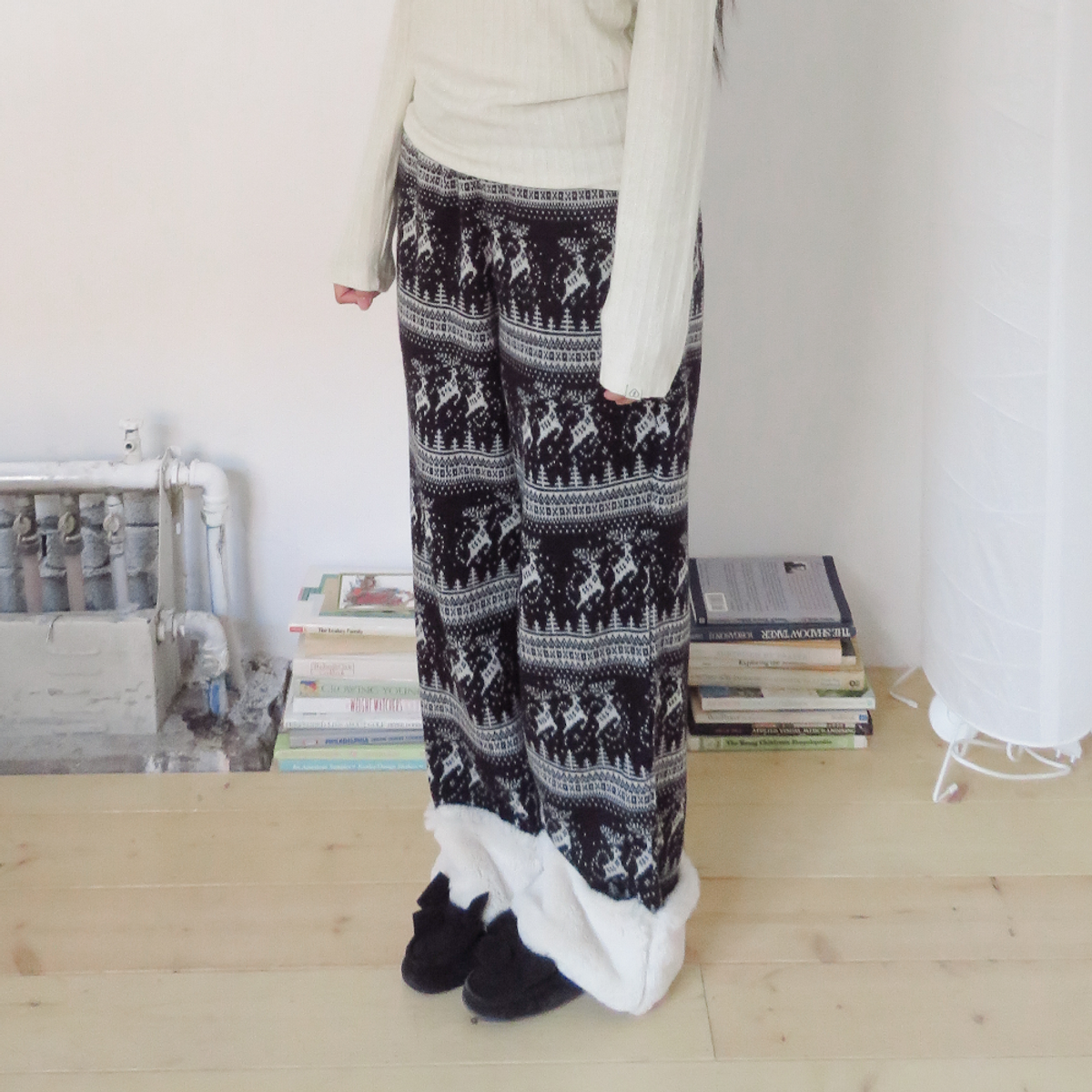 펀프롬펀(FUNFROMFUN) Nordic Fur Pants, Black
