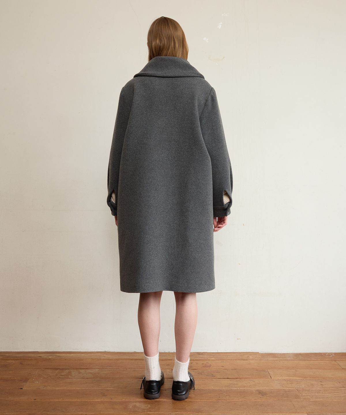 펀프롬펀(FUNFROMFUN) Sailor Collar Overfit Coat, Grey