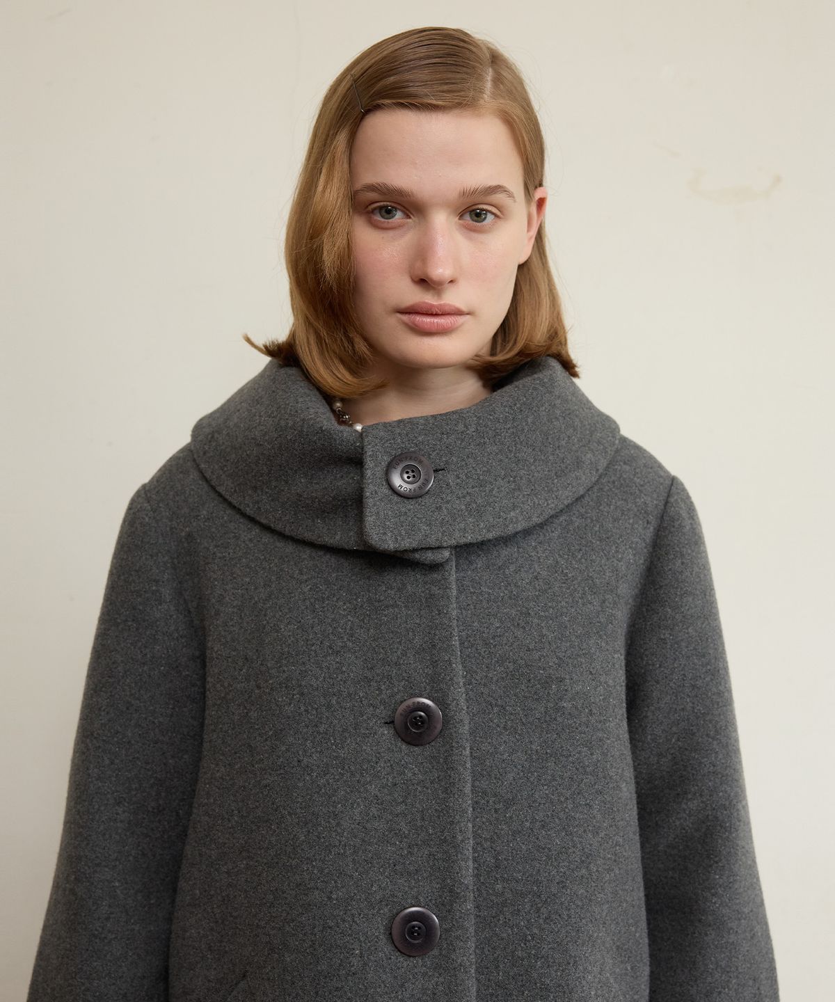 펀프롬펀(FUNFROMFUN) Sailor Collar Overfit Coat, Grey