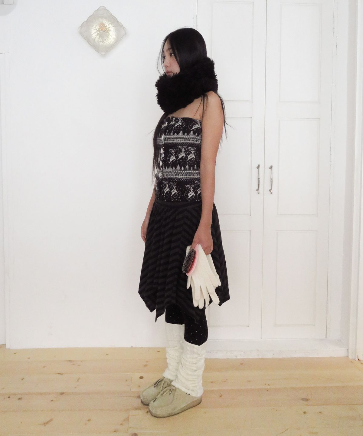 펀프롬펀(FUNFROMFUN) Nordic Buttons Bustier, Black
