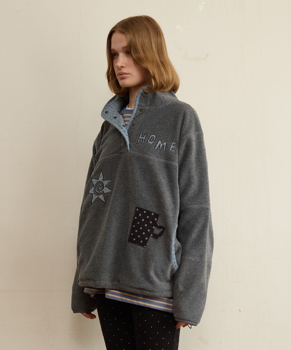 펀프롬펀(FUNFROMFUN) Things I Adore Fleece, Charcoal