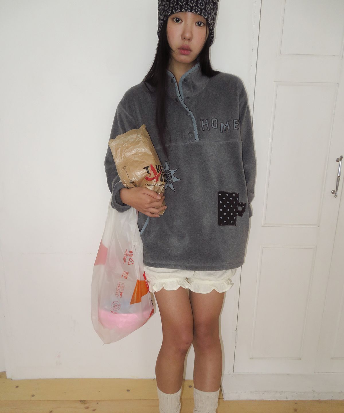펀프롬펀(FUNFROMFUN) Things I Adore Fleece, Charcoal