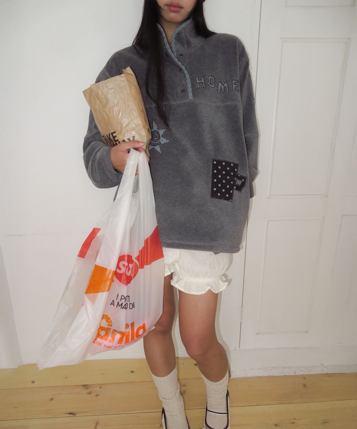 펀프롬펀(FUNFROMFUN) Things I Adore Fleece, Charcoal