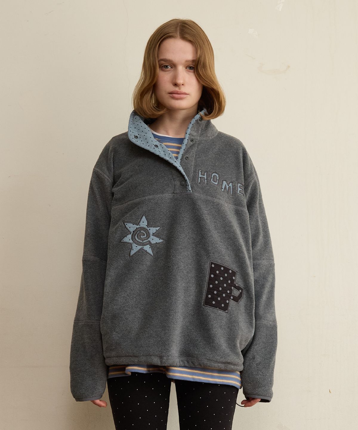 펀프롬펀(FUNFROMFUN) Things I Adore Fleece, Charcoal