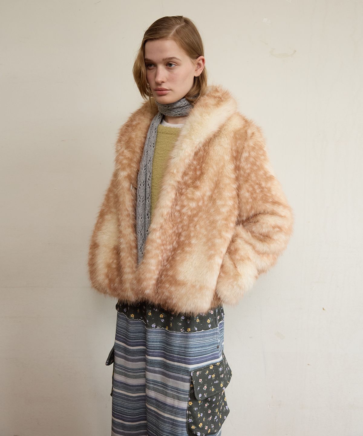 펀프롬펀(FUNFROMFUN) Bambi Fur Jacket, Brown