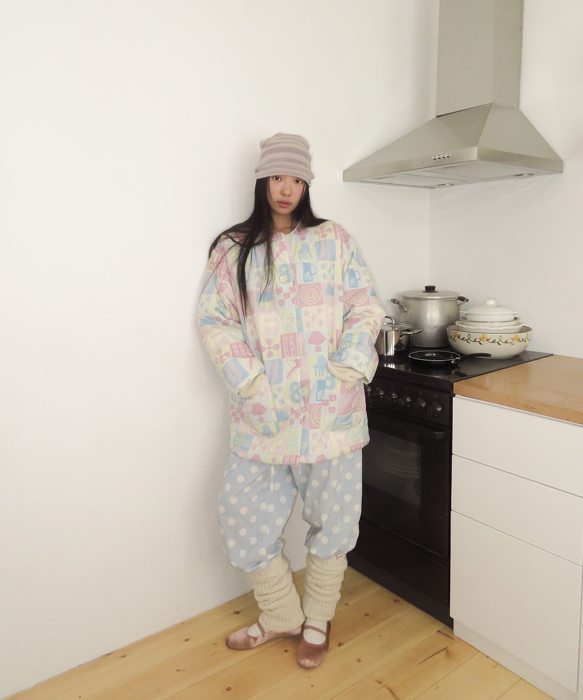 펀프롬펀(FUNFROMFUN) Granny Padding Jacket, Multi