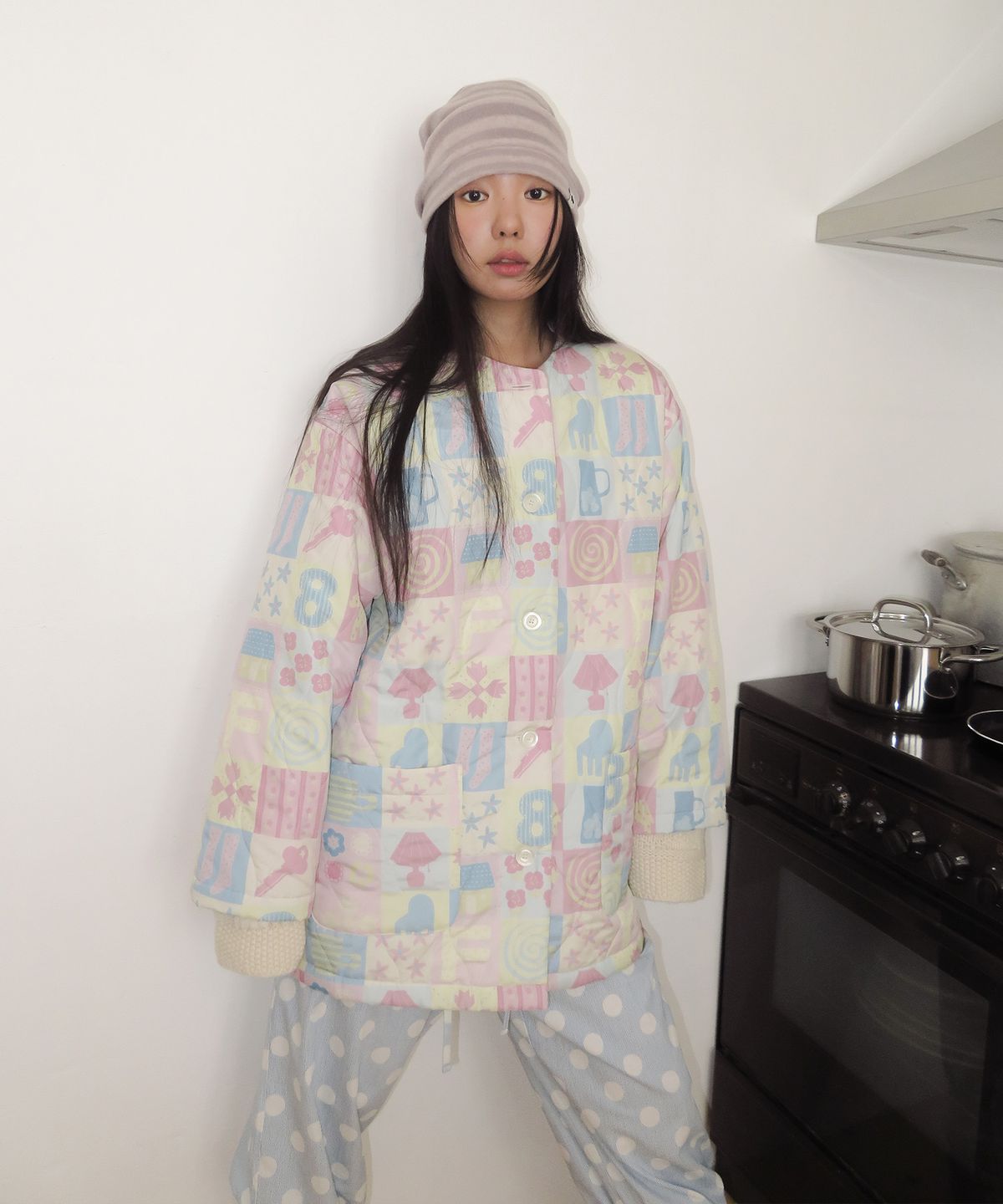 펀프롬펀(FUNFROMFUN) Granny Padding Jacket, Multi