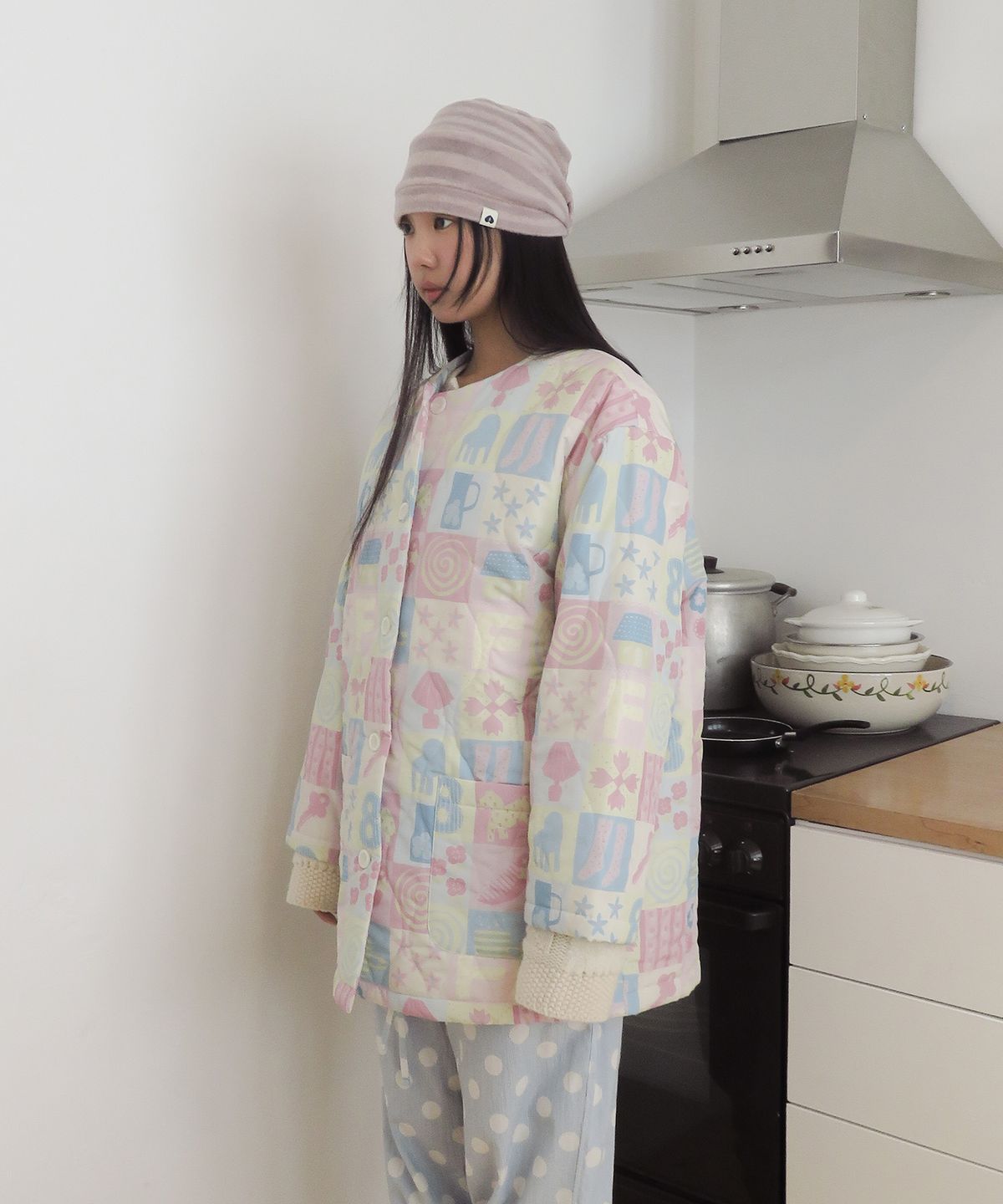 펀프롬펀(FUNFROMFUN) Granny Padding Jacket, Multi