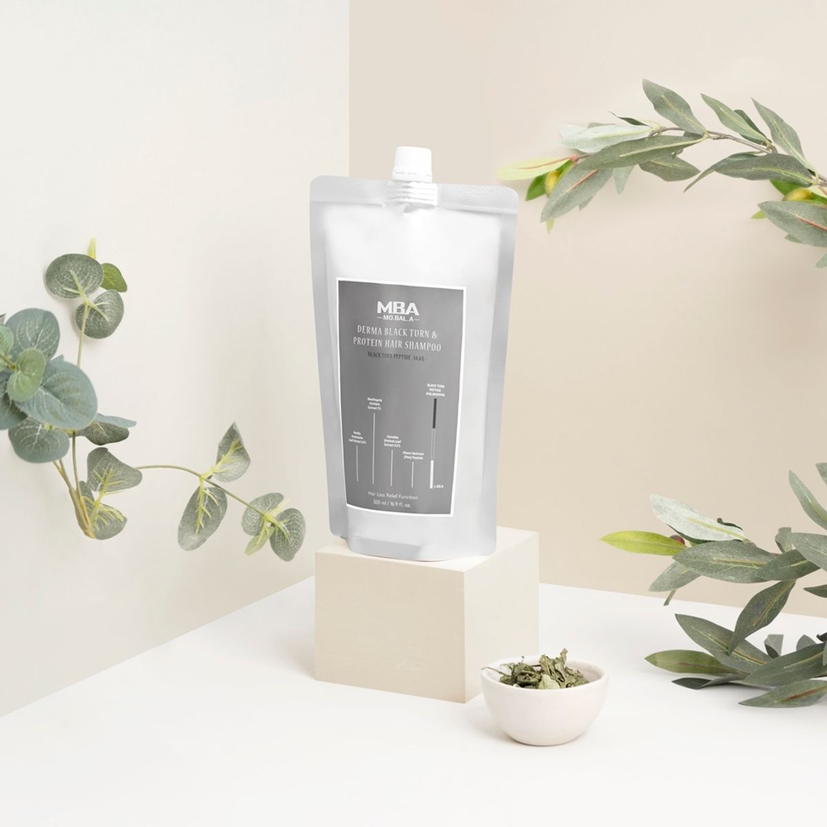 데이셀코스메틱(DAYCELLCOSMETICS) 모발아 더마 블랙턴 앤 프로틴 헤어 샴푸 500ml (리필)
