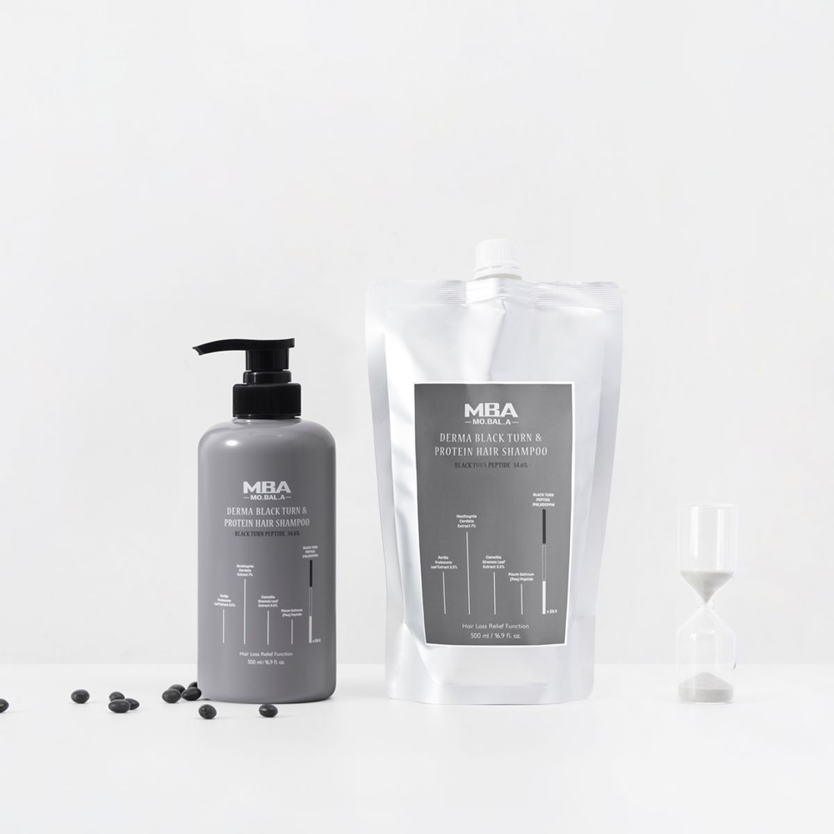 데이셀코스메틱(DAYCELLCOSMETICS) 모발아 더마 블랙턴 앤 프로틴 헤어 샴푸 500ml (리필)