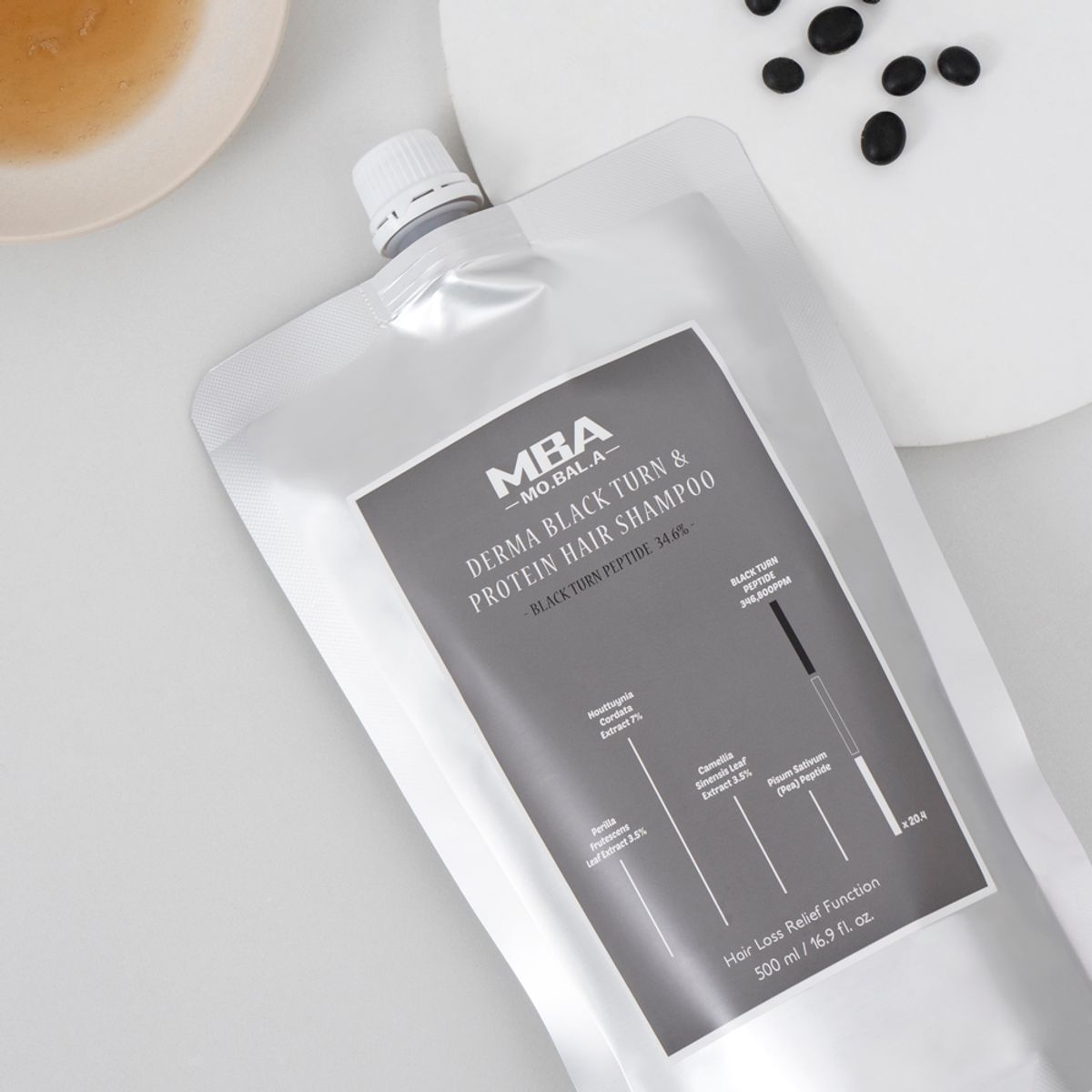 데이셀코스메틱(DAYCELLCOSMETICS) 모발아 더마 블랙턴 앤 프로틴 헤어 샴푸 500ml (리필)