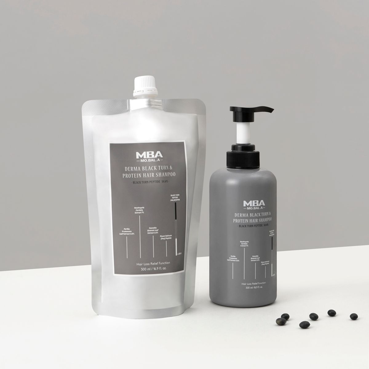 데이셀코스메틱(DAYCELLCOSMETICS) 모발아 더마 블랙턴 앤 프로틴 헤어 샴푸 500ml (리필)