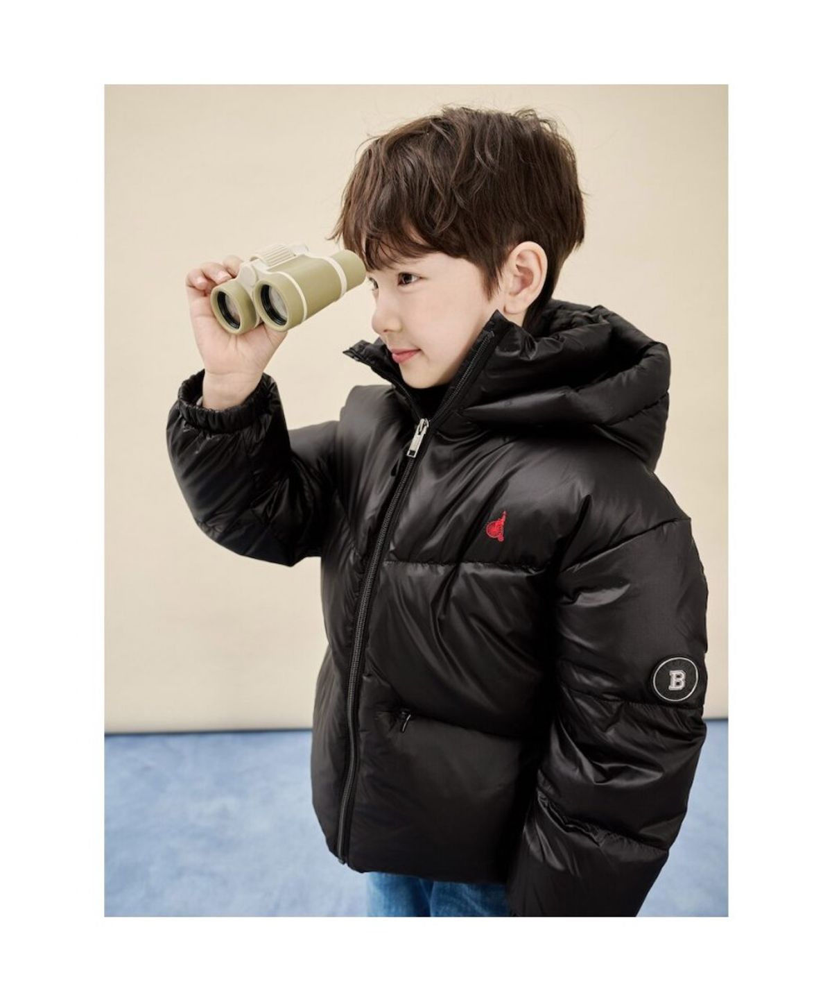 빈폴 키즈(BEANPOLE KIDS) 베이직 덕다운 푸퍼 숏패딩  블랙 (BI5X38U045)