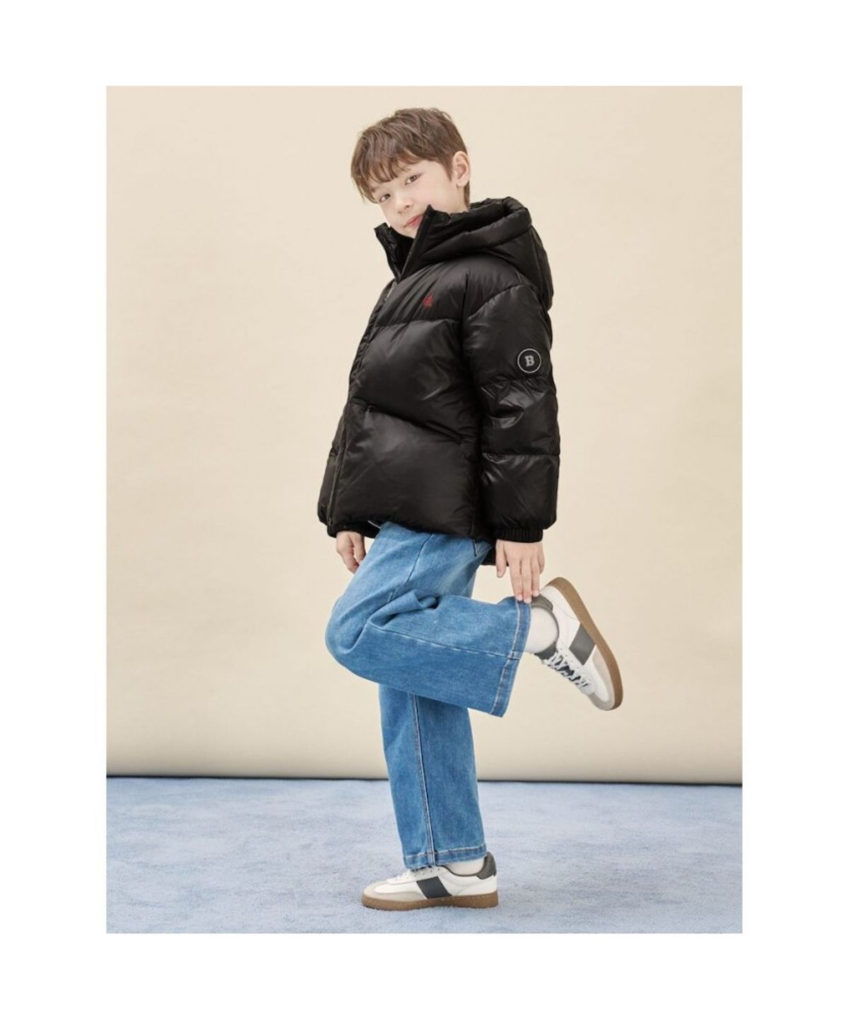 빈폴 키즈(BEANPOLE KIDS) 베이직 덕다운 푸퍼 숏패딩  블랙 (BI5X38U045)