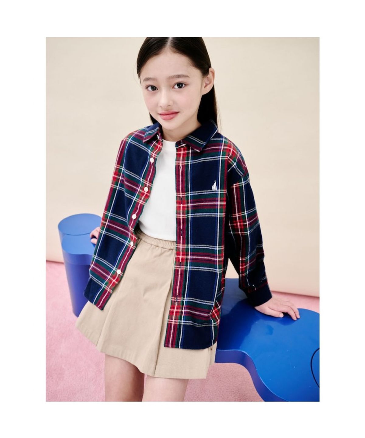 빈폴 키즈(BEANPOLE KIDS) 홀리데이 기모 체크 셔츠  레드 (BI5X64U016)