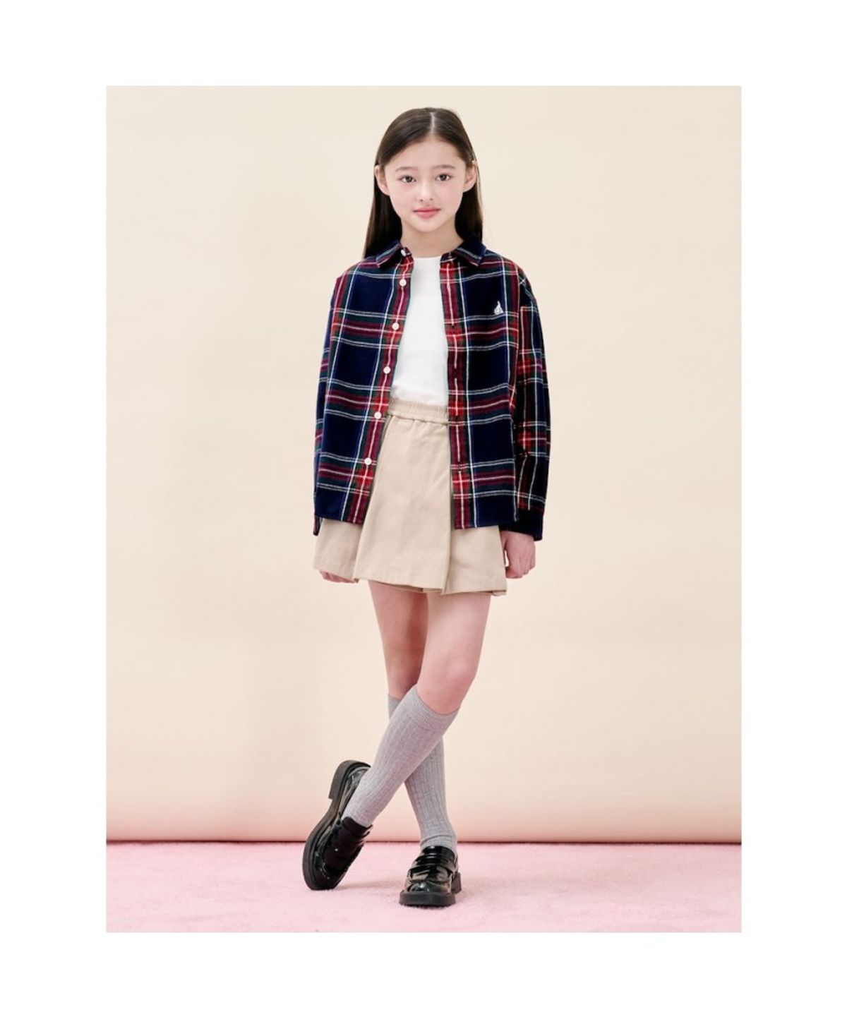 빈폴 키즈(BEANPOLE KIDS) 홀리데이 기모 체크 셔츠  레드 (BI5X64U016)