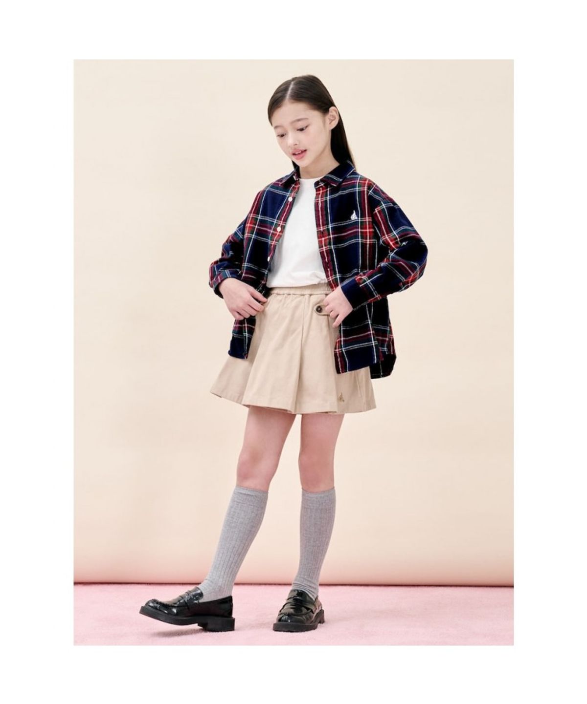 빈폴 키즈(BEANPOLE KIDS) 홀리데이 기모 체크 셔츠  레드 (BI5X64U016)