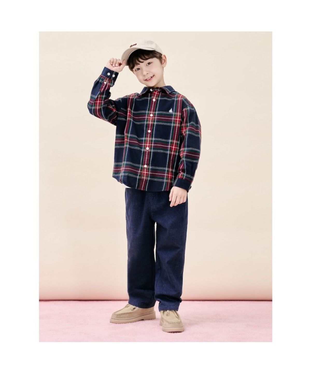 빈폴 키즈(BEANPOLE KIDS) 홀리데이 기모 체크 셔츠  레드 (BI5X64U016)