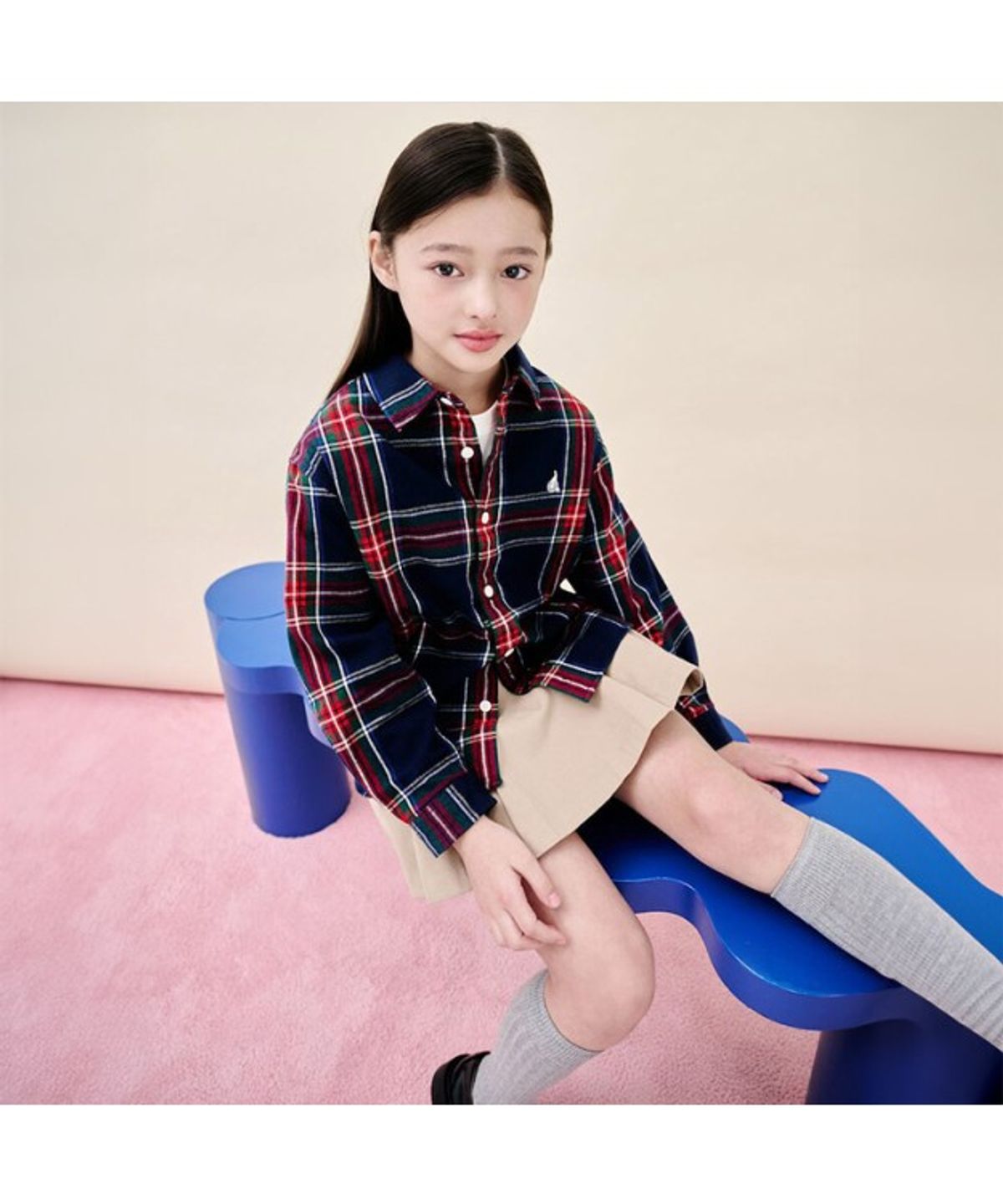 빈폴 키즈(BEANPOLE KIDS) 홀리데이 기모 체크 셔츠  레드 (BI5X64U016)