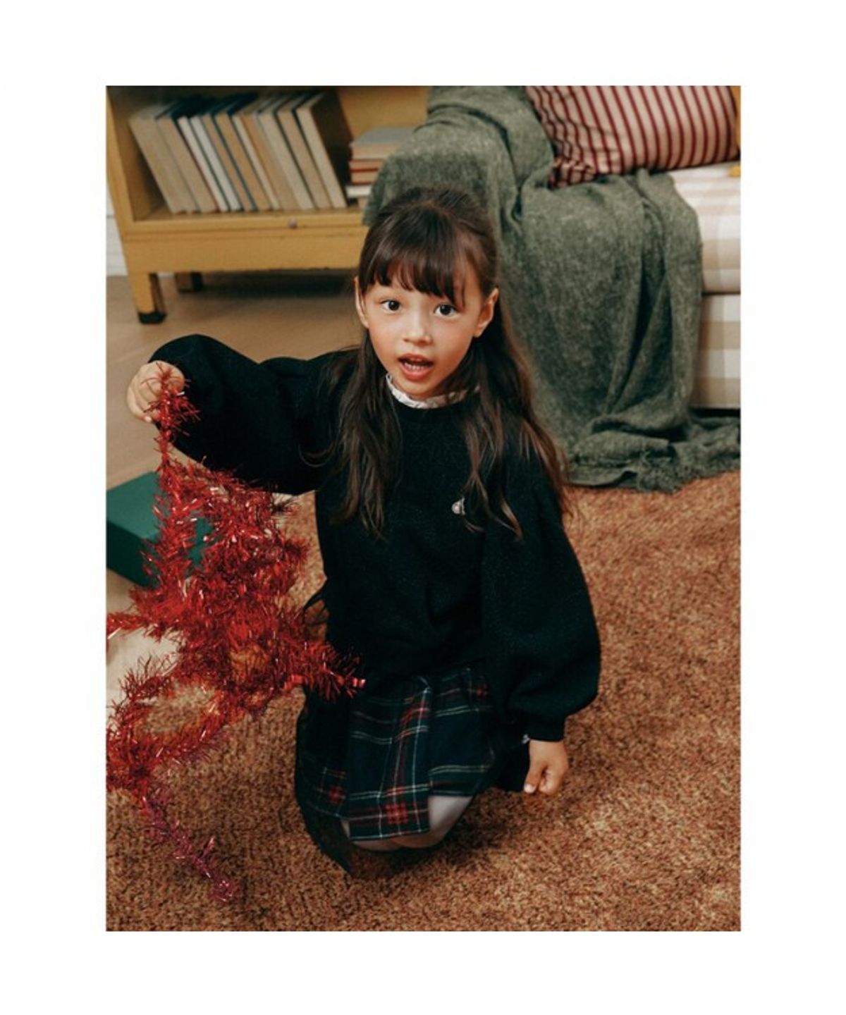 빈폴 키즈(BEANPOLE KIDS) [러블리 빙키 걸즈] 홀리데이 믹스 체크 원피스  블랙 (BI5X71G035)