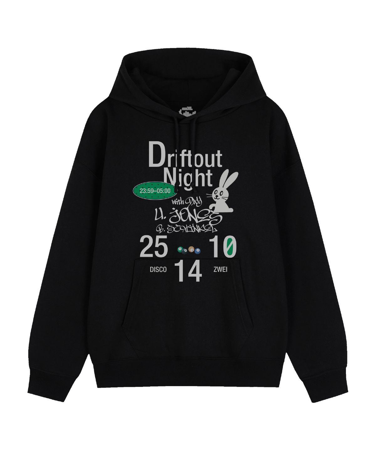 드리프트아웃(DRIFTOUT) 드리프트 나이트 오버핏 후디 (2color)