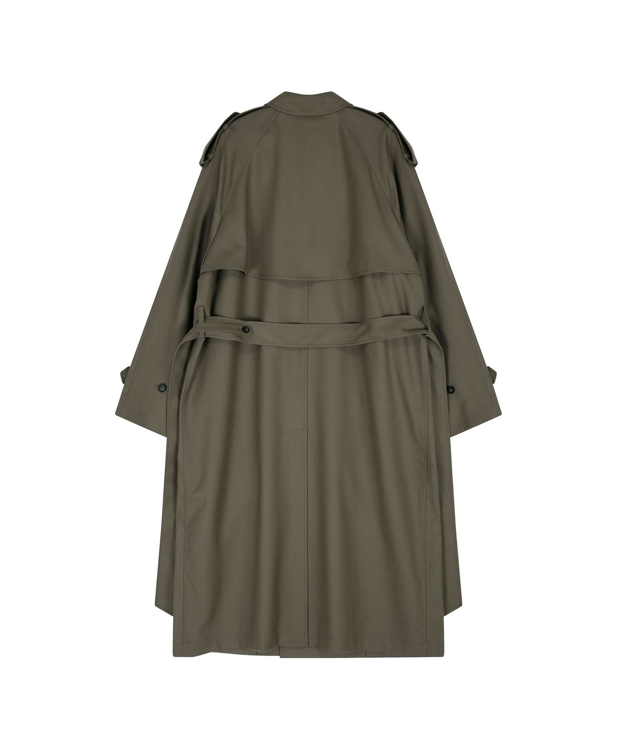 비자비(VIS A VIS) BELTED DOUBLE BREASTED WOOL TRENCH COAT (KHAKI)