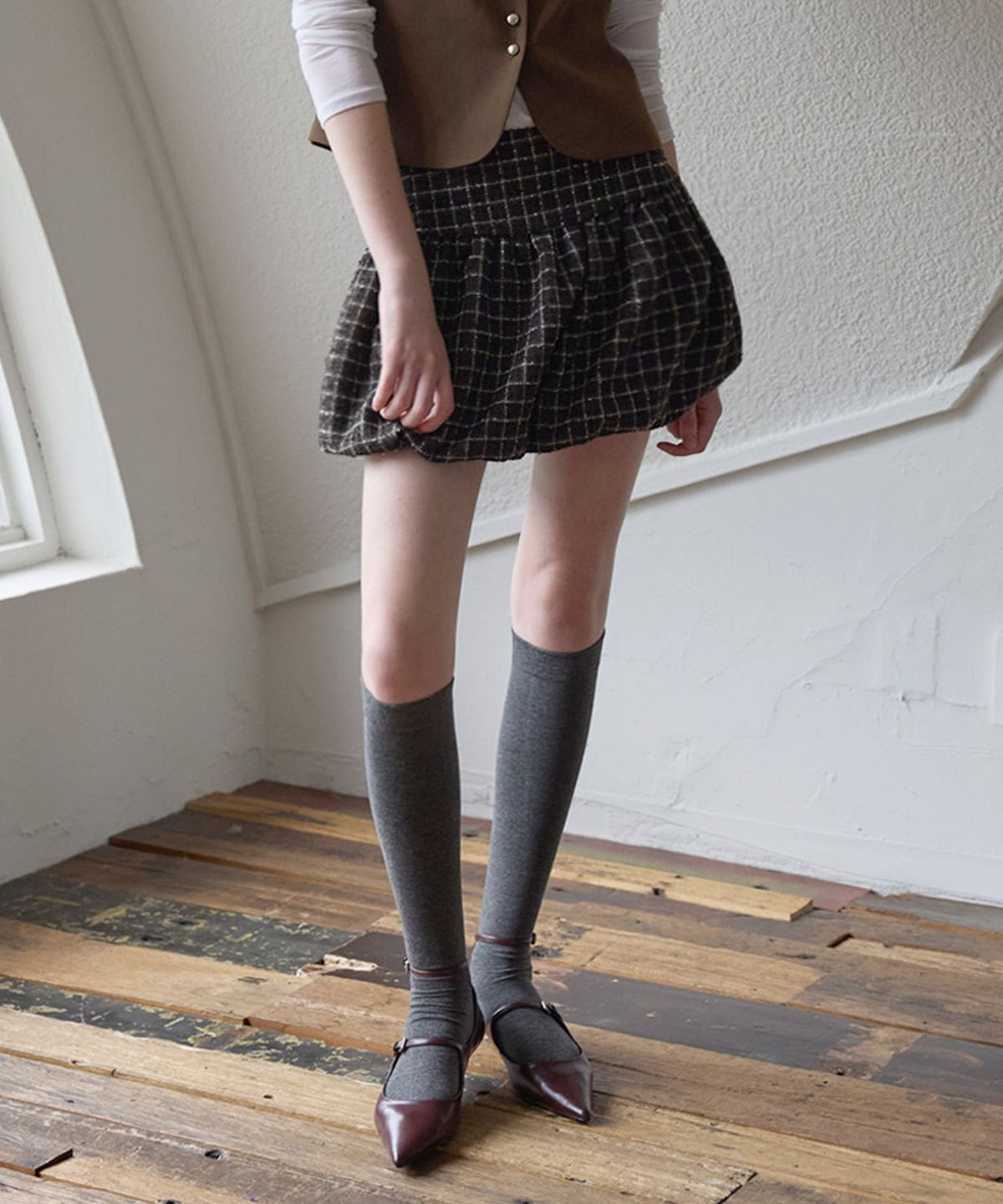 뮈르뮈르(MURMURE) 미엘 울체크 벌룬 팬츠 스커트_Mie Balloon Skirt