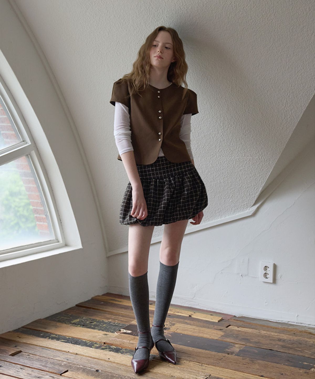 뮈르뮈르(MURMURE) 미엘 울체크 벌룬 팬츠 스커트_Mie Balloon Skirt