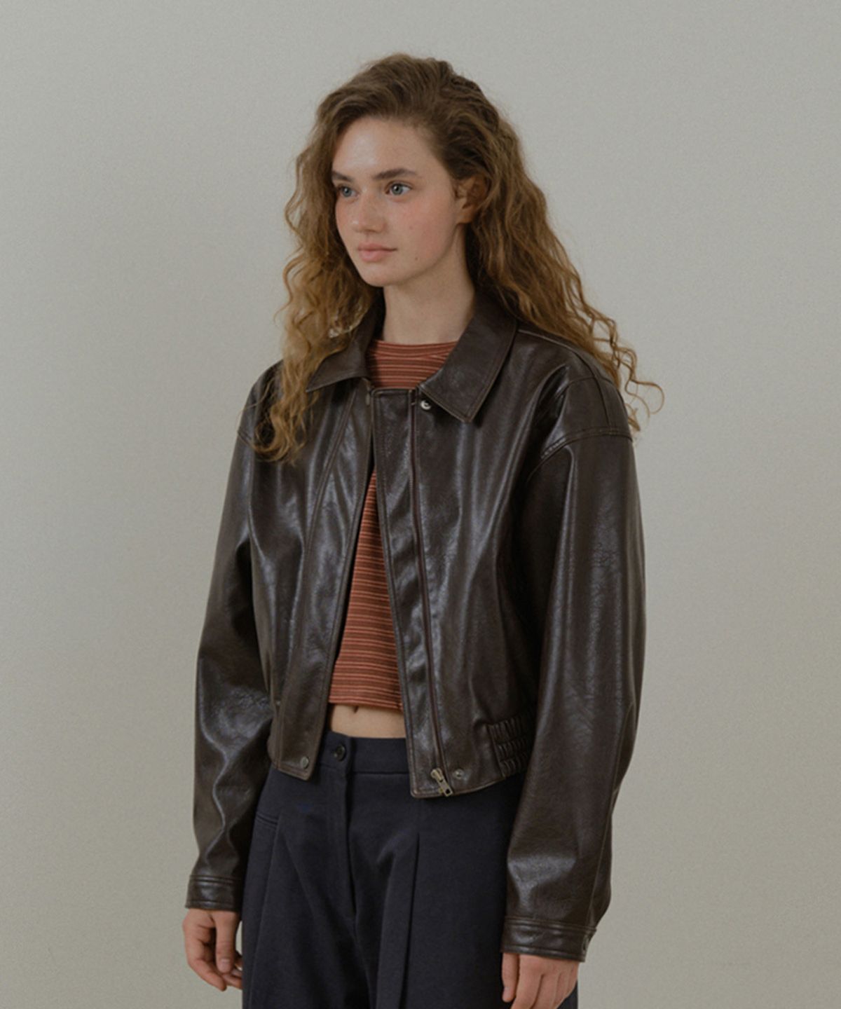 뮈르뮈르(MURMURE) 리쎄 PU레더 블루종_Lisse Blouson_2colors