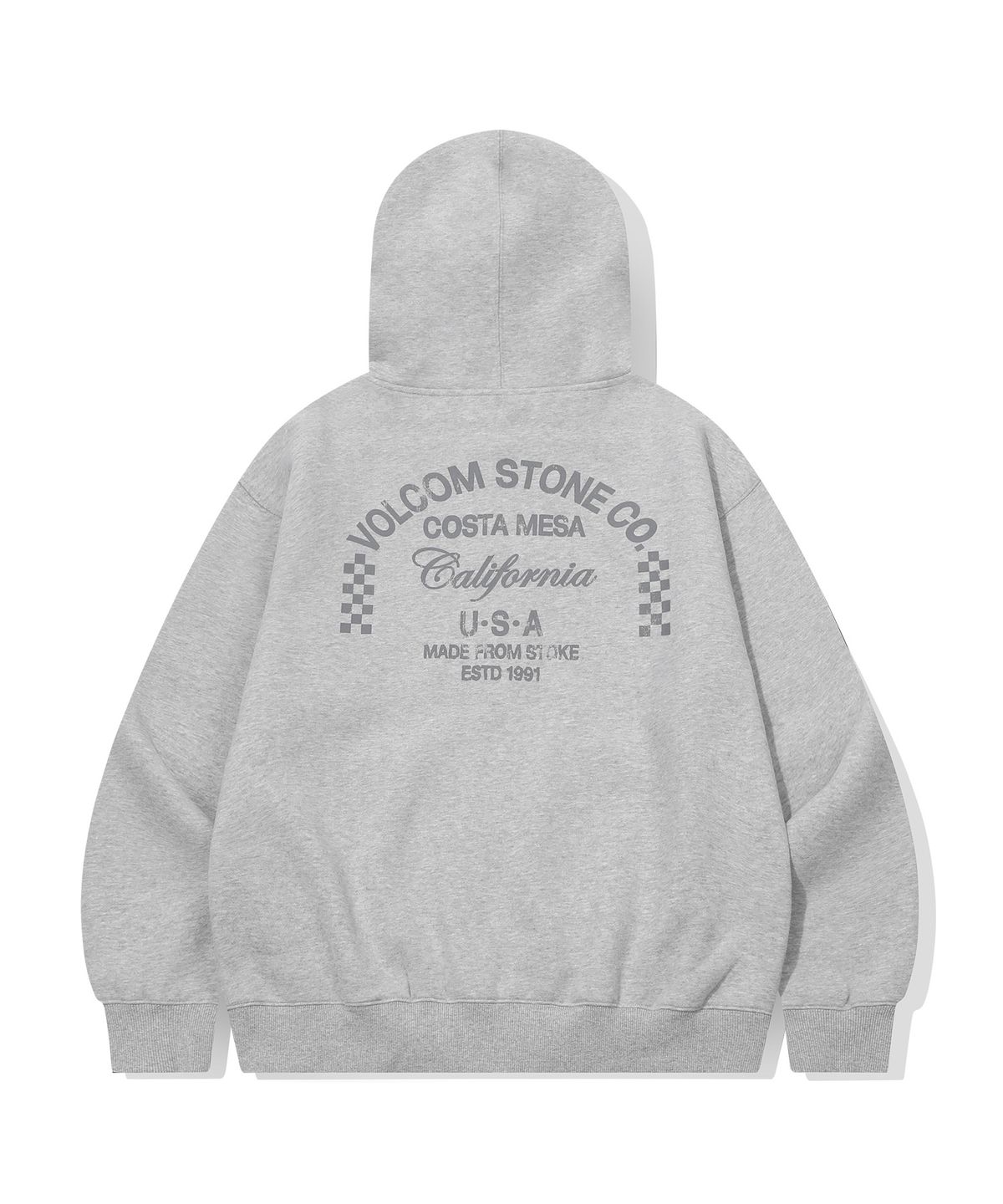 볼컴(VOLCOM) 어드레스 체커 기모 후드 집업(멜란지 그레이)