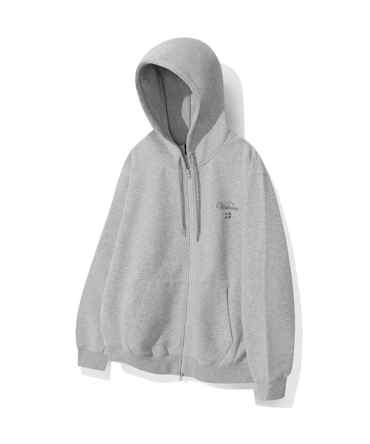 볼컴(VOLCOM) 어드레스 체커 기모 후드 집업(멜란지 그레이)