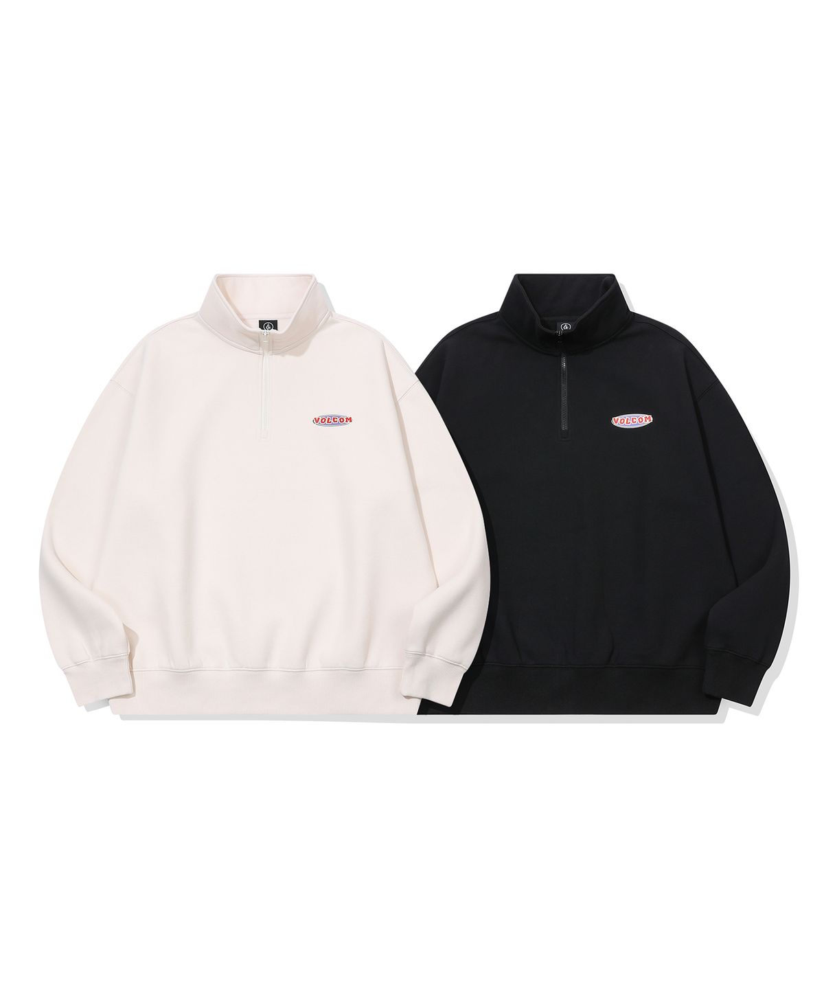 볼컴(VOLCOM) 스톤에이지 서클 와펜 기모 하프 집업(샌드)