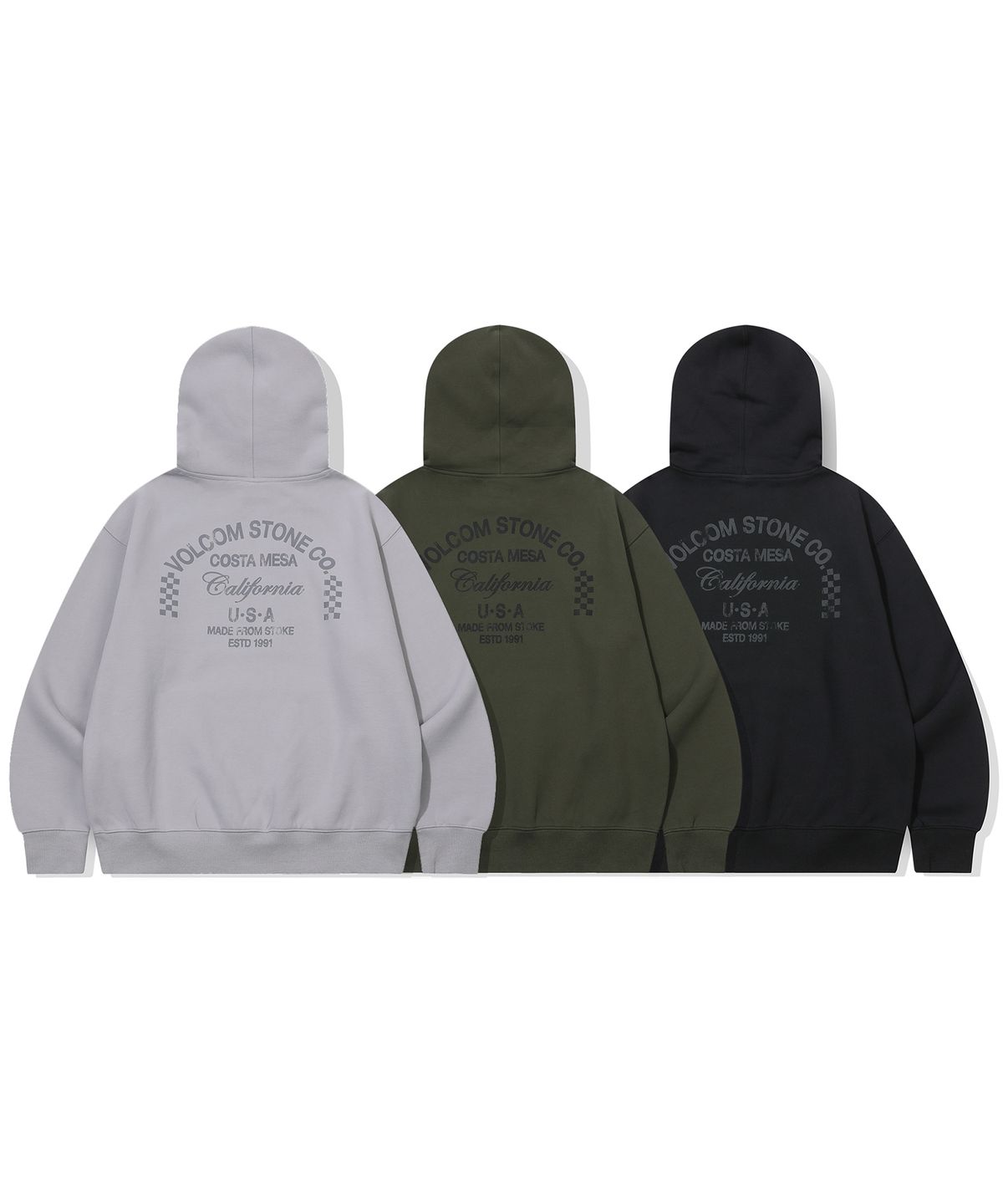볼컴(VOLCOM) 어드레스 체커 기모 후드(라이트 그레이)