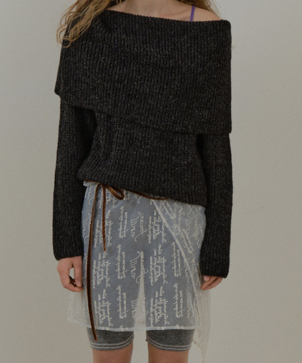 뮈르뮈르(MURMURE) 뮈르 레터링 랩스커트_Mur Wrap Skirt