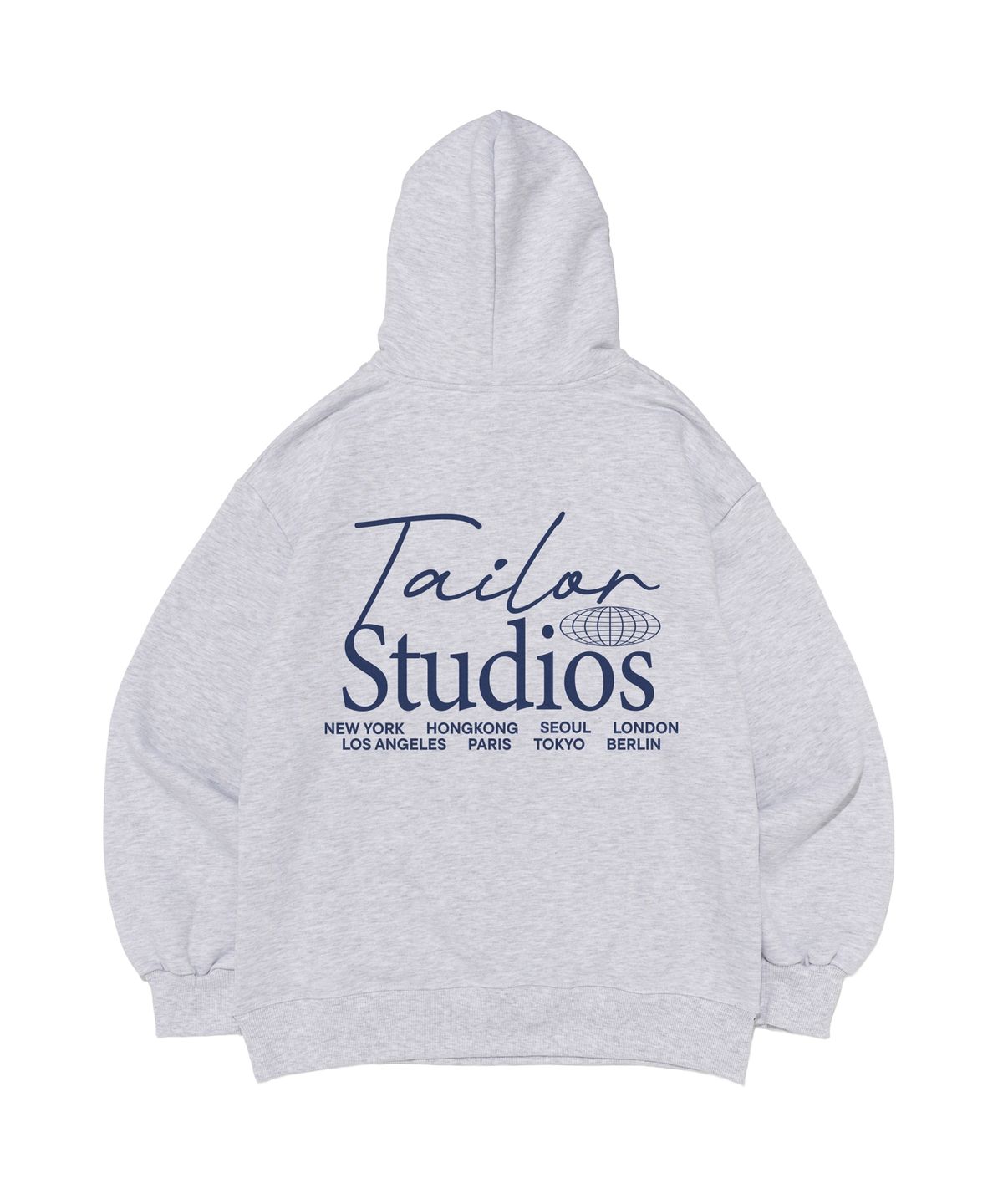 테일러 스튜디오(TAILOR STUDIO) [기모/NO기모] 월드 시티 백포인트 후드티 (화이트멜란지)