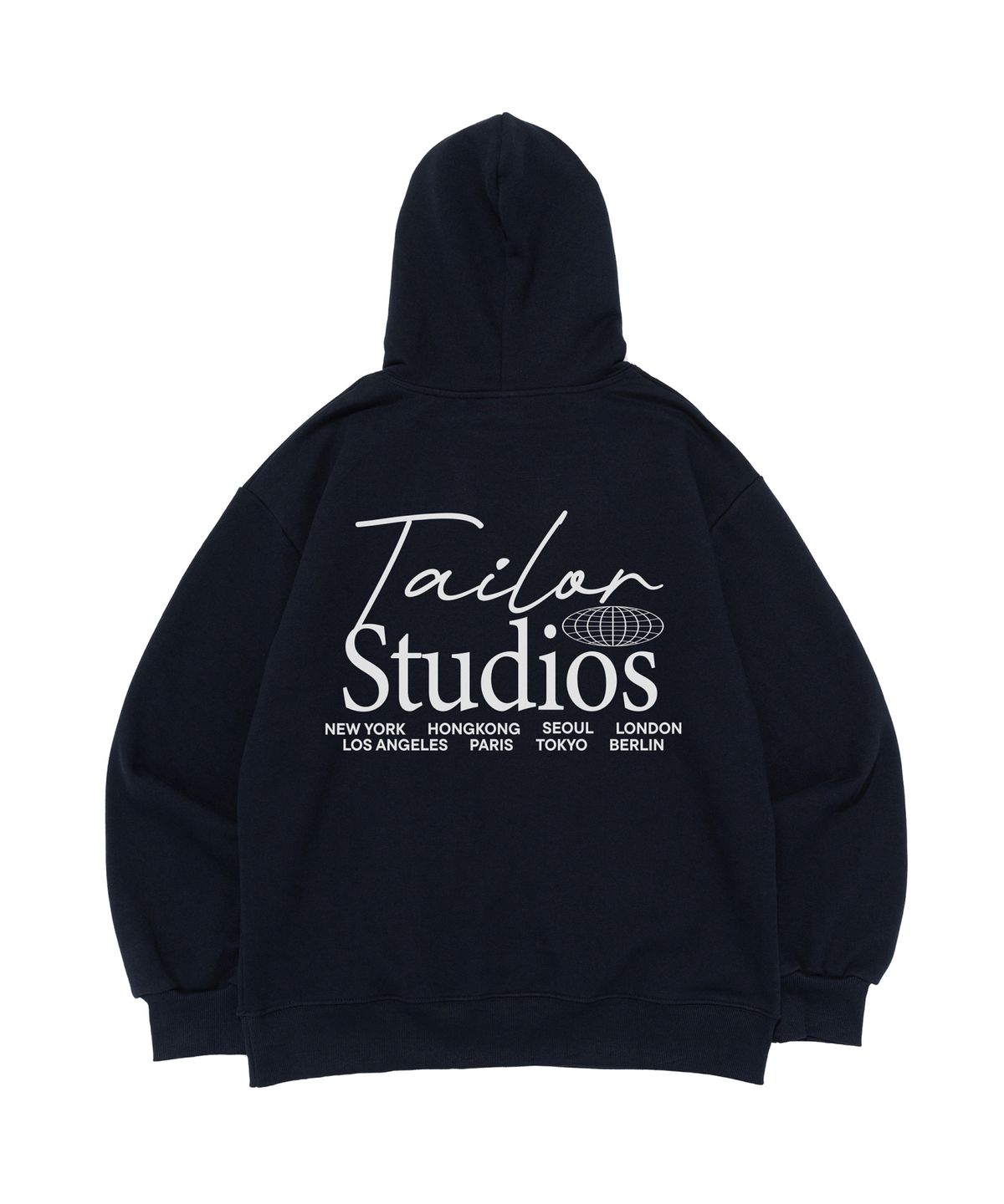 테일러 스튜디오(TAILOR STUDIO) [기모/NO기모] 월드 시티 백포인트 후드티 (네이비)