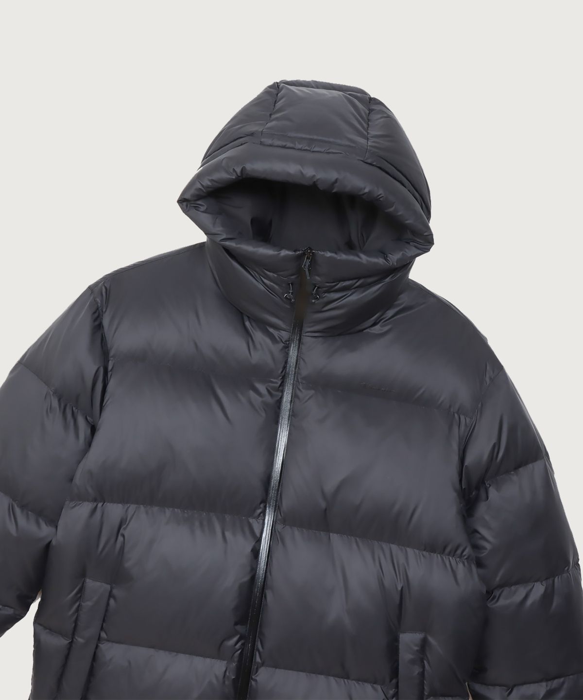 챔피온(CHAMPION) [Black Edition] 후드 푸퍼 다운 재킷 Off Black