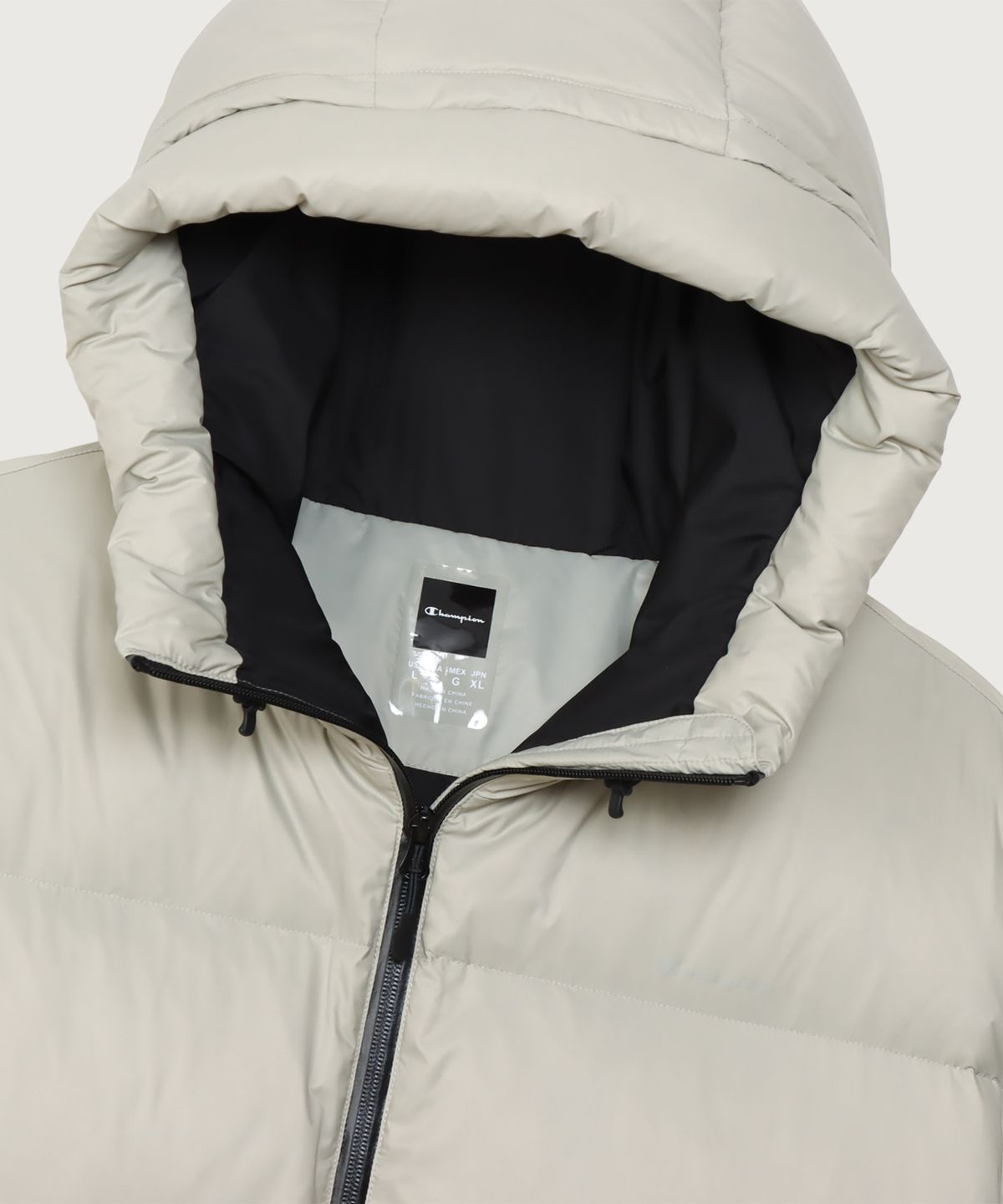 챔피온(CHAMPION) [Black Edition] 후드 푸퍼 다운 재킷 Khaki
