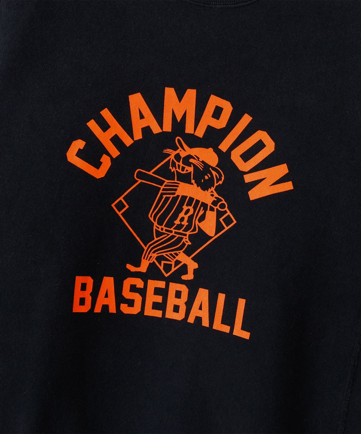 챔피온(CHAMPION) 리버스위브 BASEBALL 레귤러핏 기모 스웨트셔츠 Off Black