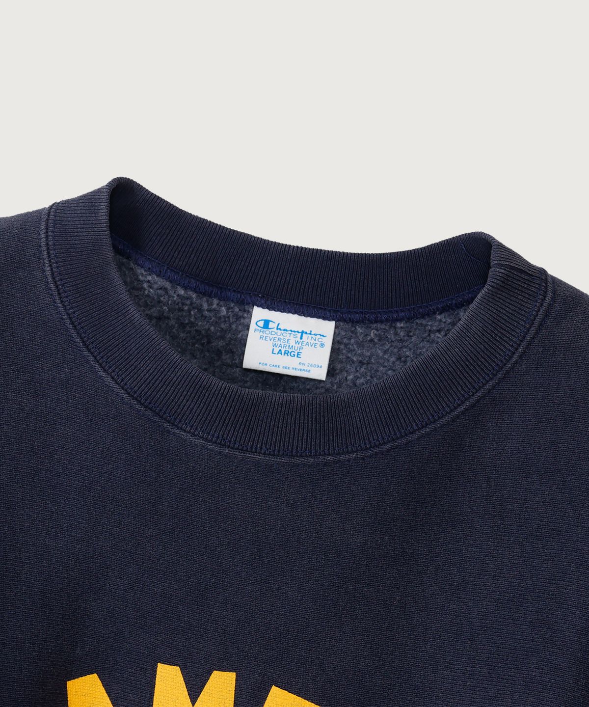 챔피온(CHAMPION) 리버스위브 BASEBALL 레귤러핏 기모 스웨트셔츠 Midnight Blue