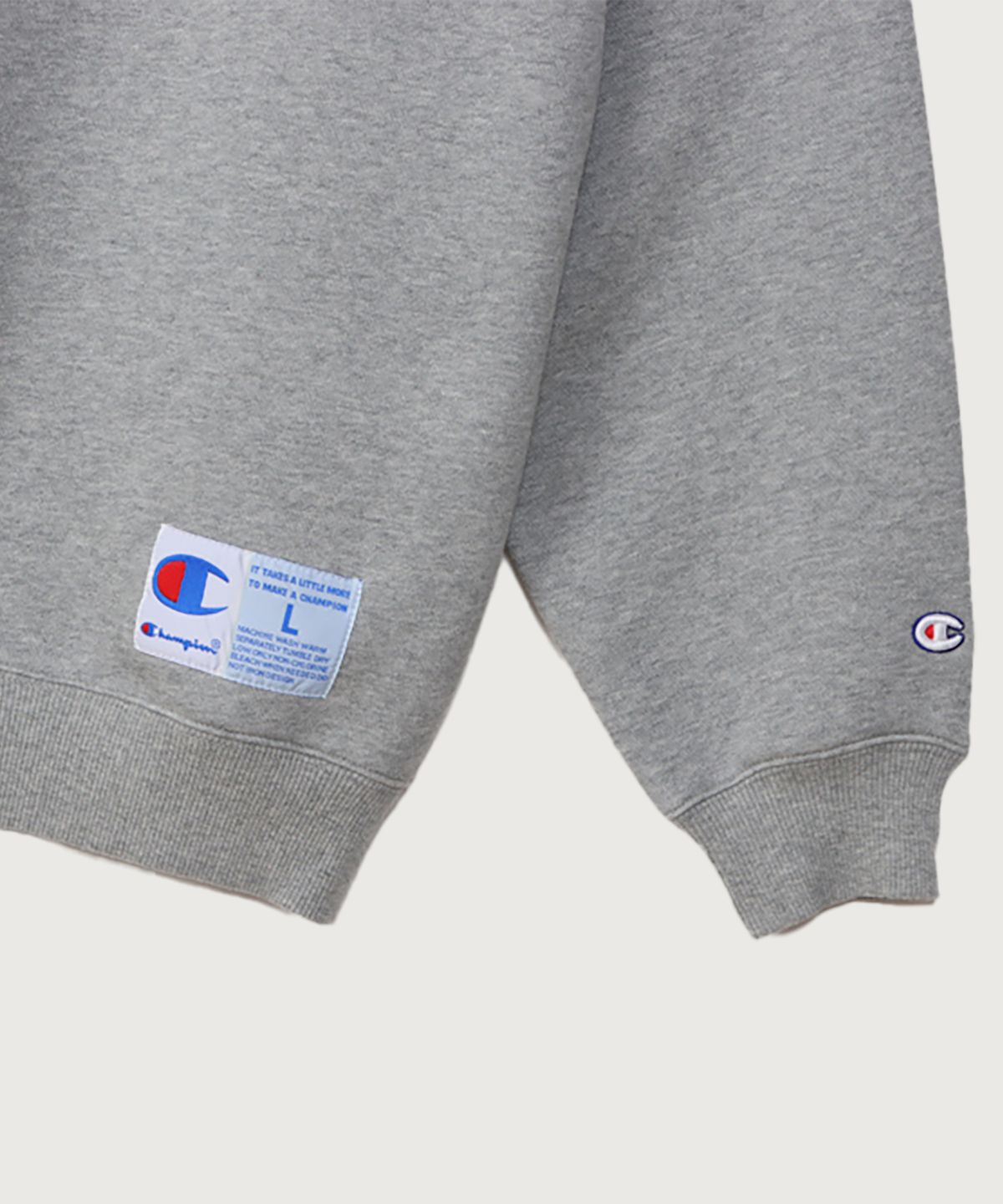 챔피온(CHAMPION) C로고 오버핏 조그택 스웨트셔츠 Oxford Grey