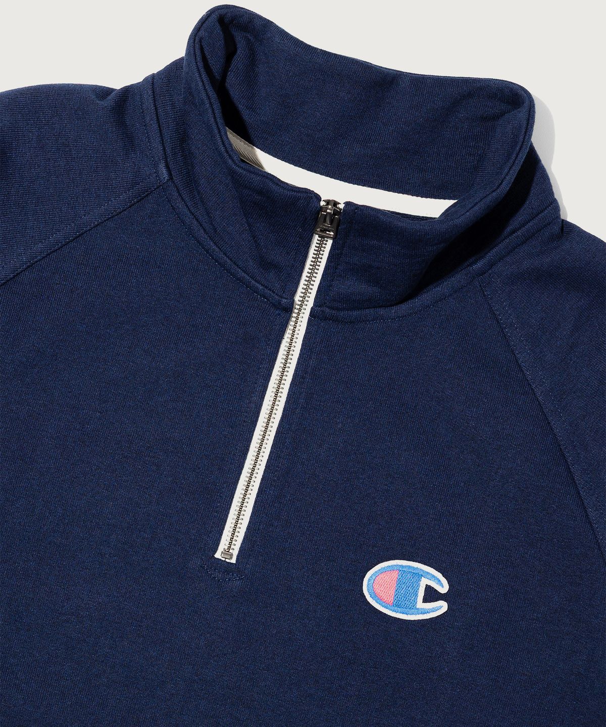 챔피온(CHAMPION) 헤리티지 로고 루즈핏 하프 집업 Navy