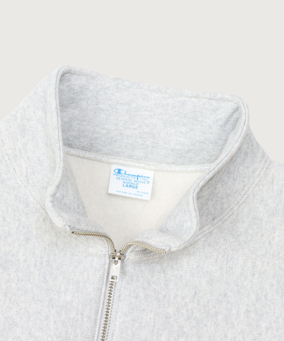 챔피온(CHAMPION) 리버스위브 블루택 루즈핏 컬리지 하프 집업 Silver Grey