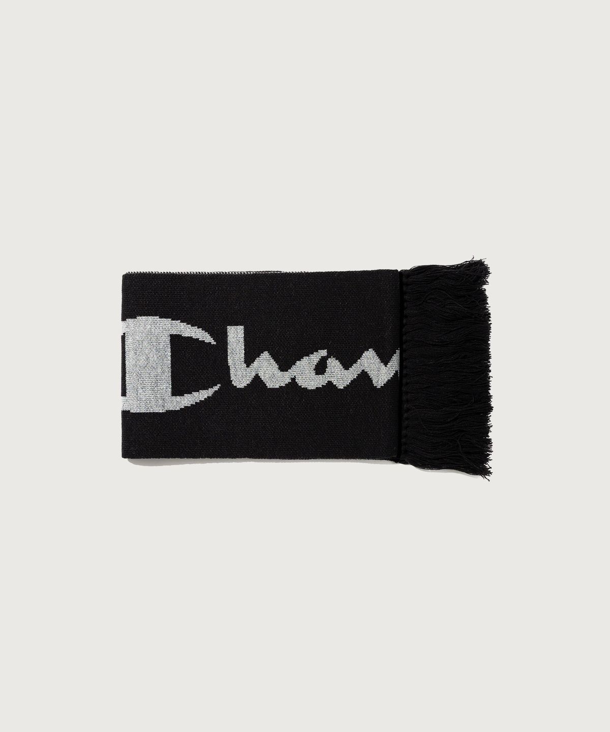 챔피온(CHAMPION) 빅 로고 니트 머플러 Black