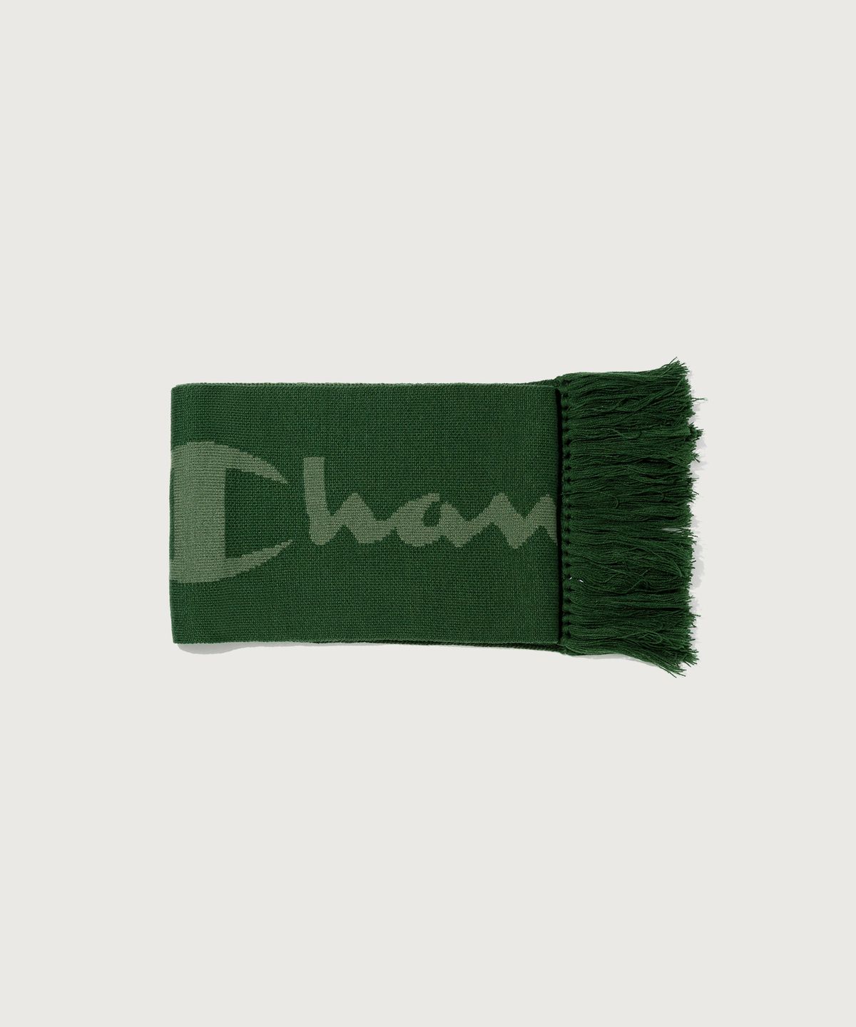 챔피온(CHAMPION) 빅 로고 니트 머플러 Dark Green