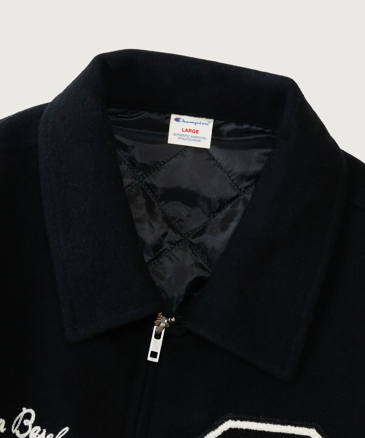 챔피온(CHAMPION) C로고 어워드 바시티 재킷 Black