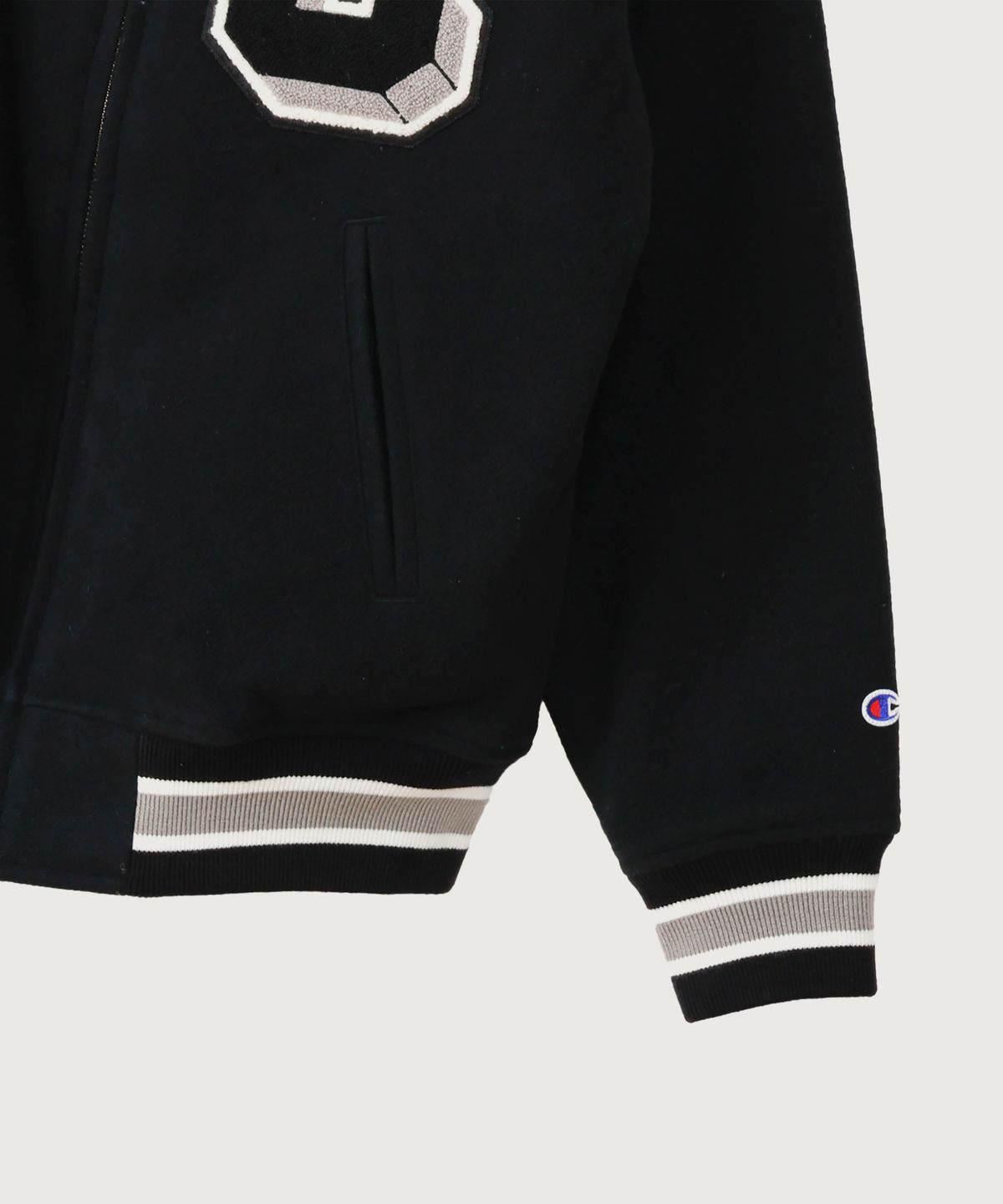 챔피온(CHAMPION) C로고 어워드 바시티 재킷 Black