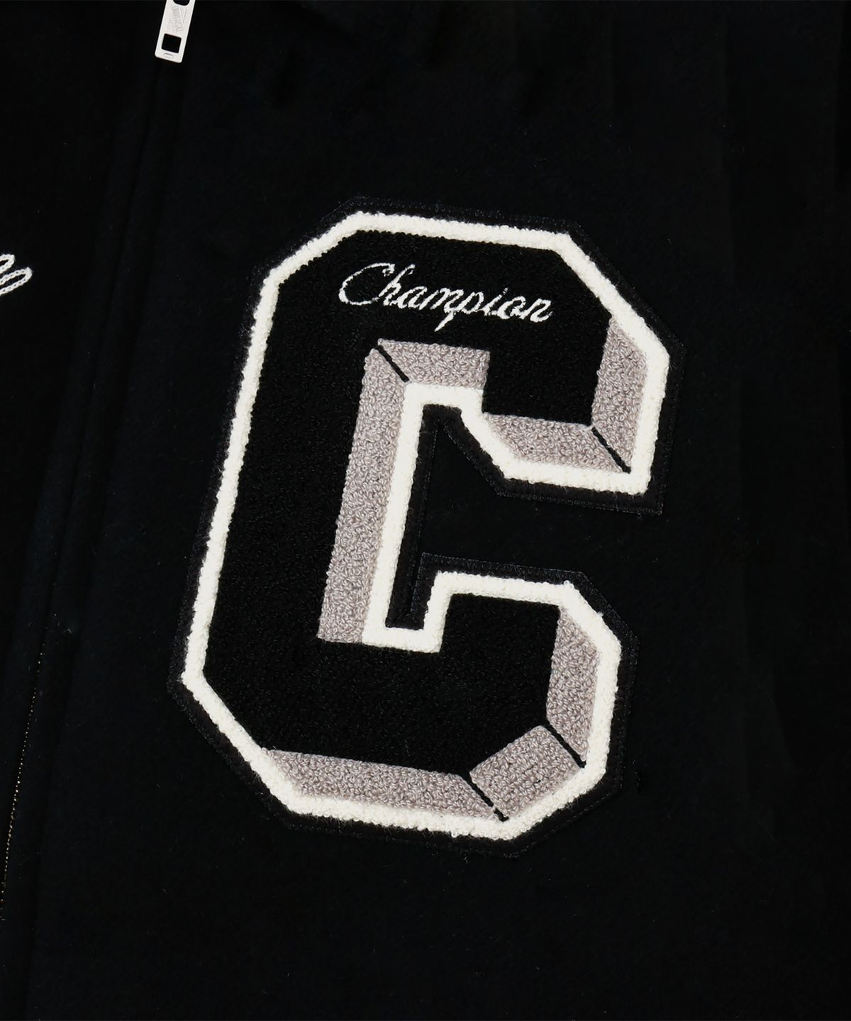 챔피온(CHAMPION) C로고 어워드 바시티 재킷 Black